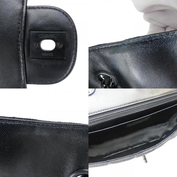 Chanel Shoulder Bag New Travel Line Jacquard Nylon Black Coco Mark 7th Series - Picture 7 of 10